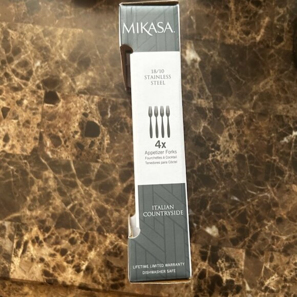 NIB Mikasa Italian Countryside Appetizer Forks Set of 4 - Picture 7 of 9